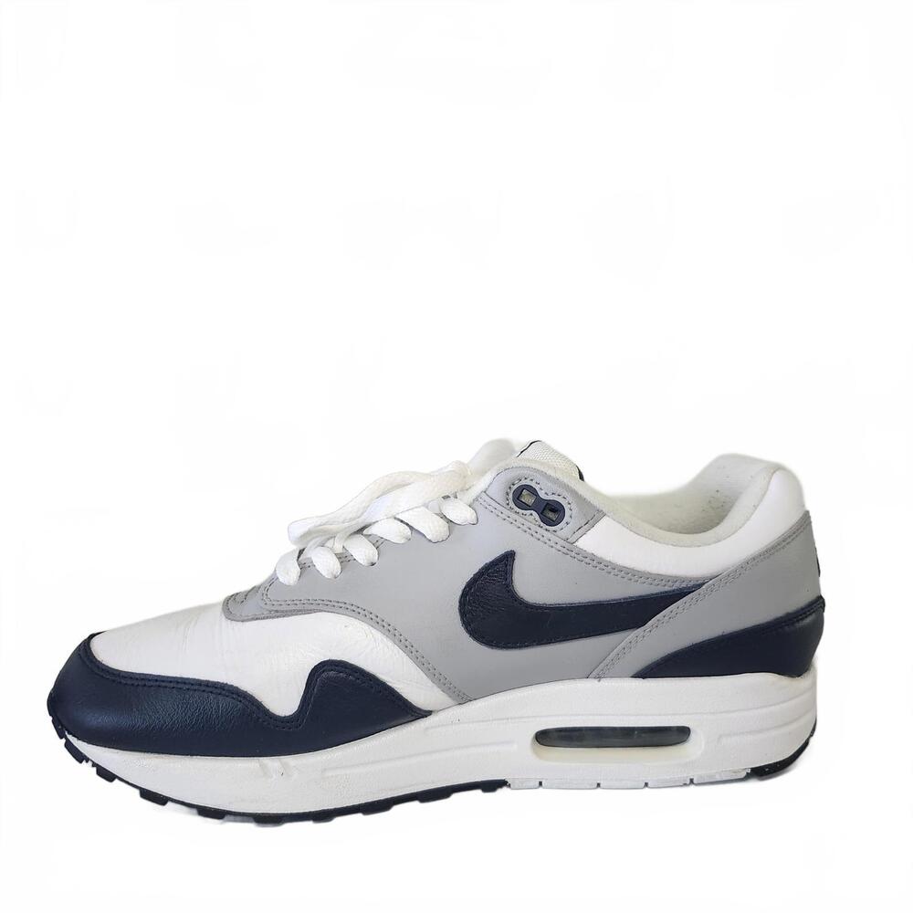 Nike Air Max 1 Men's Sneakers Size 10 White Gray Navy - Picture 6 of 9